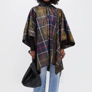 Barbour Tartan Hooded Poncho Jacket